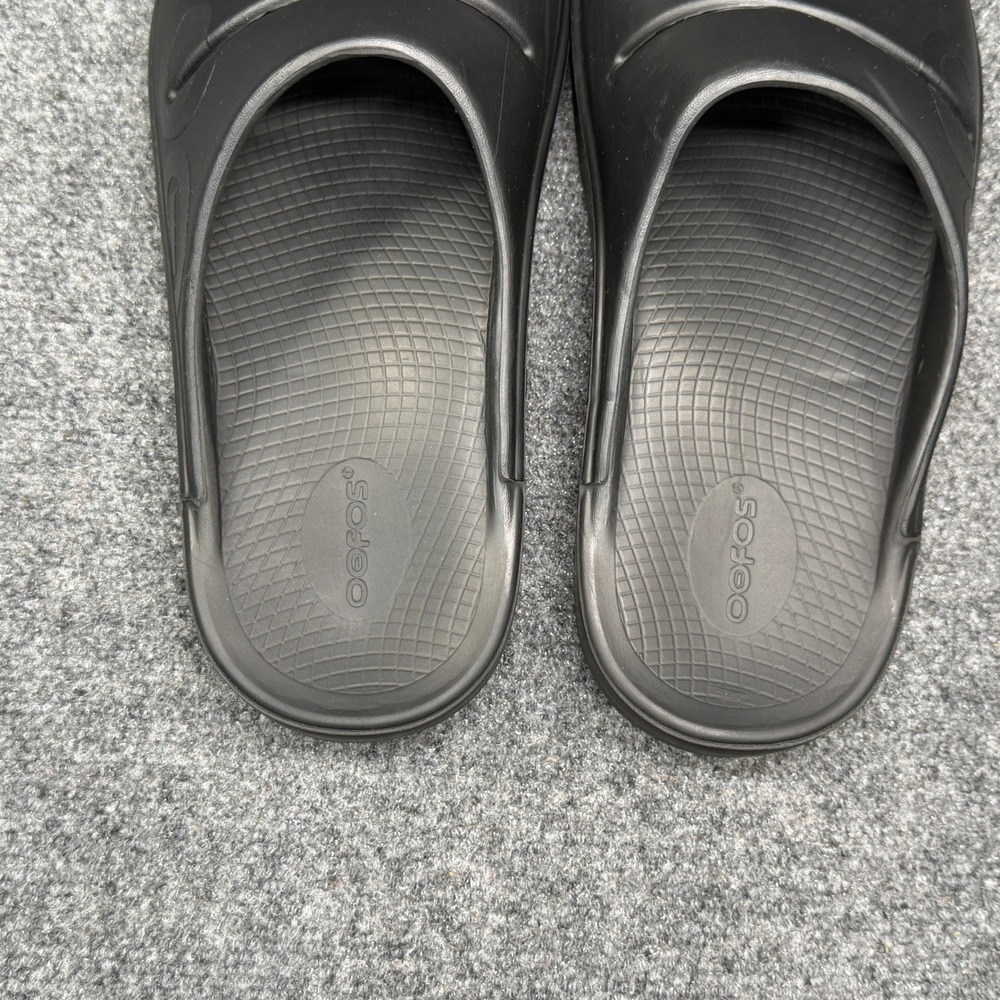 Oofos OOahh Sport Slide Sandals Men's 10 Black Athletic Running Recovery Beach - Picture 9 of 12